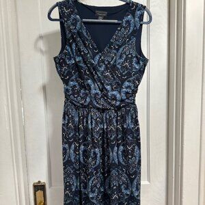 Dark Blue Paisley Dress